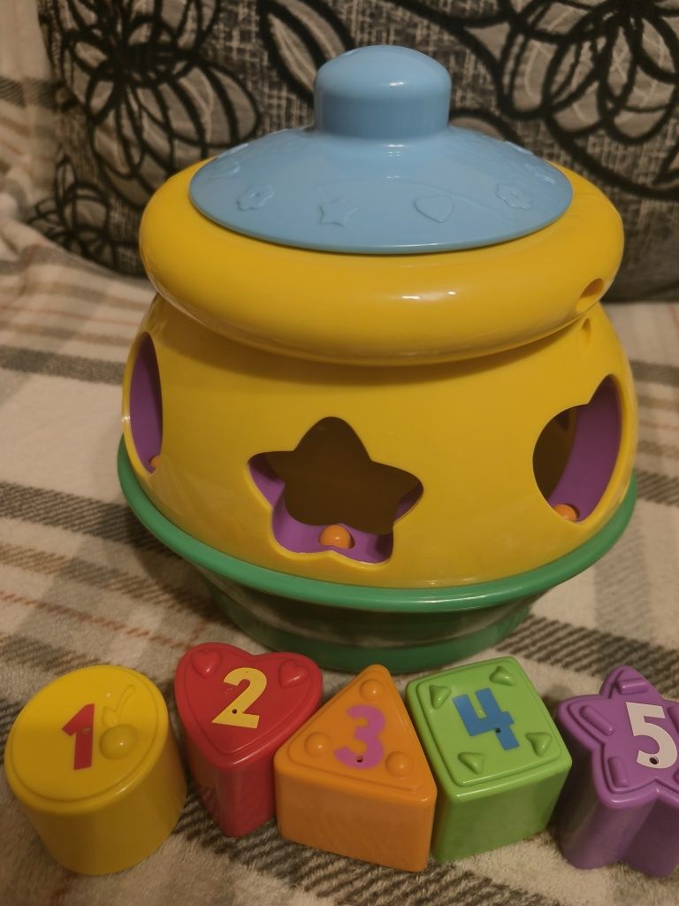 Fisher Price Garnuszek,Miś,Piramida z kółek giga