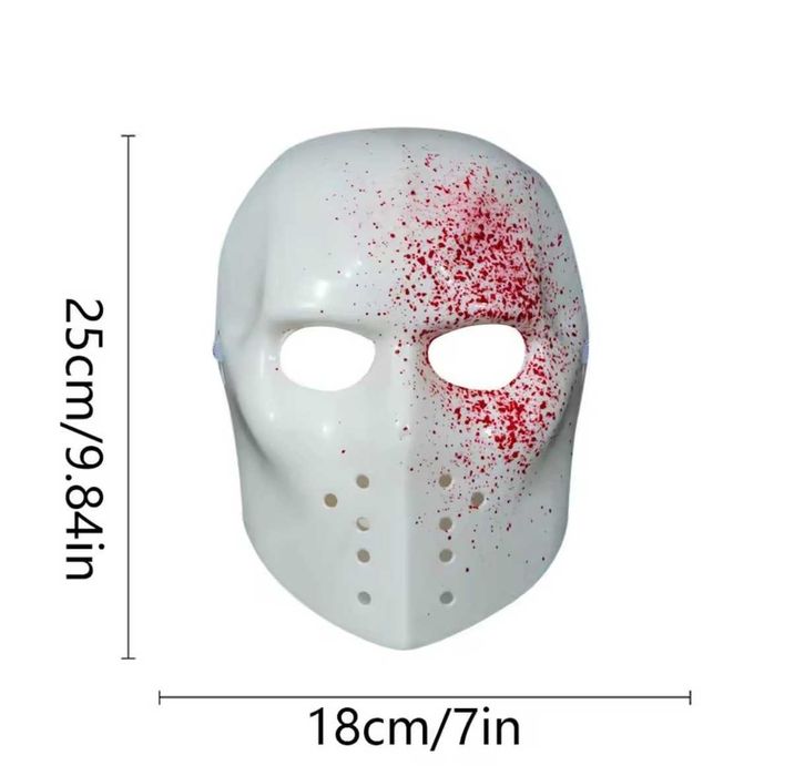 Maska Jason,18x25cm,strach,krew,halloween,zabójca,zabawa,demon,impreza