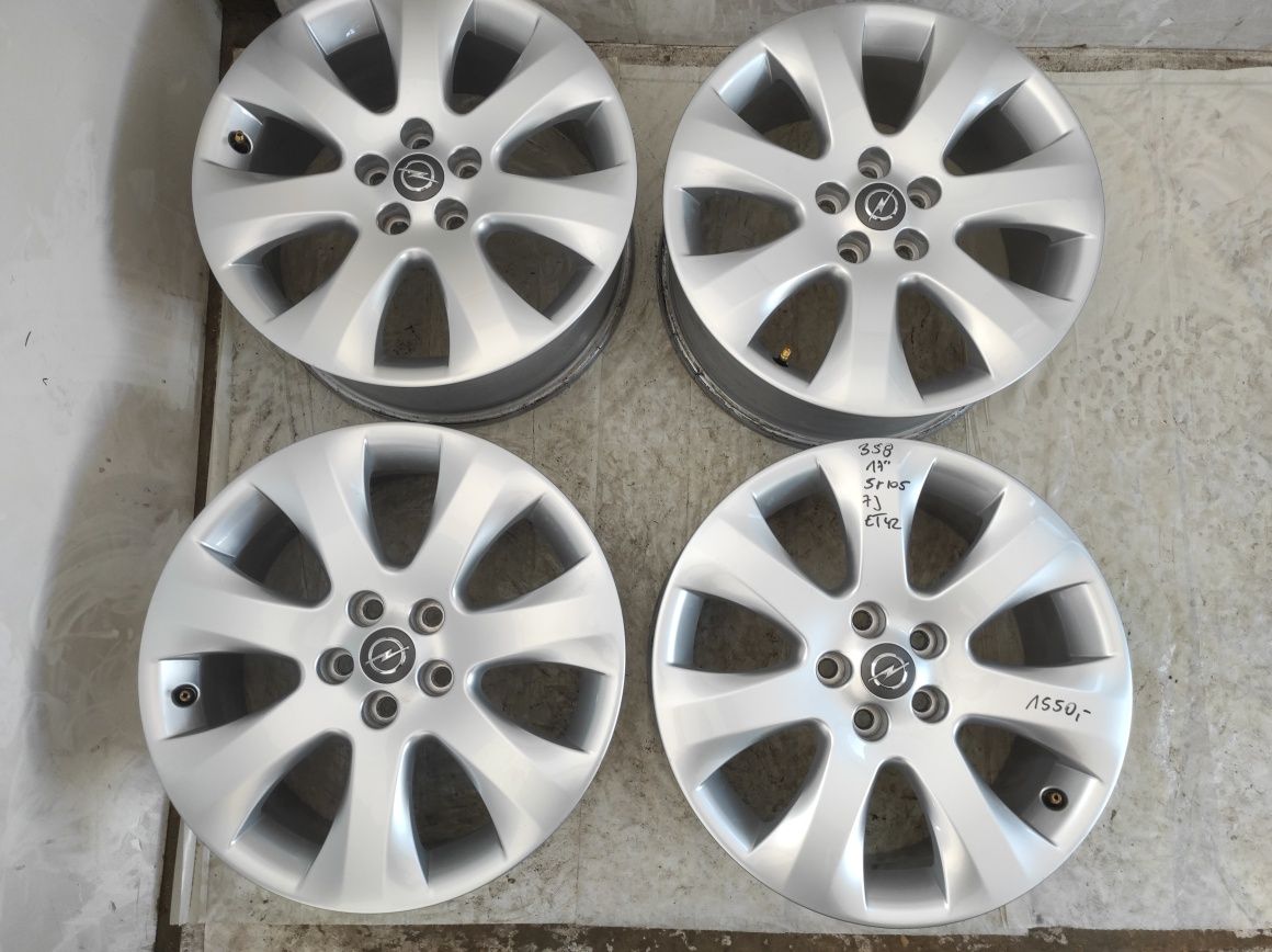 358 Felgi aluminiowe ORYGINAŁ OPEL R 17 5x105 Bardzo Ładne CZUJNIKI