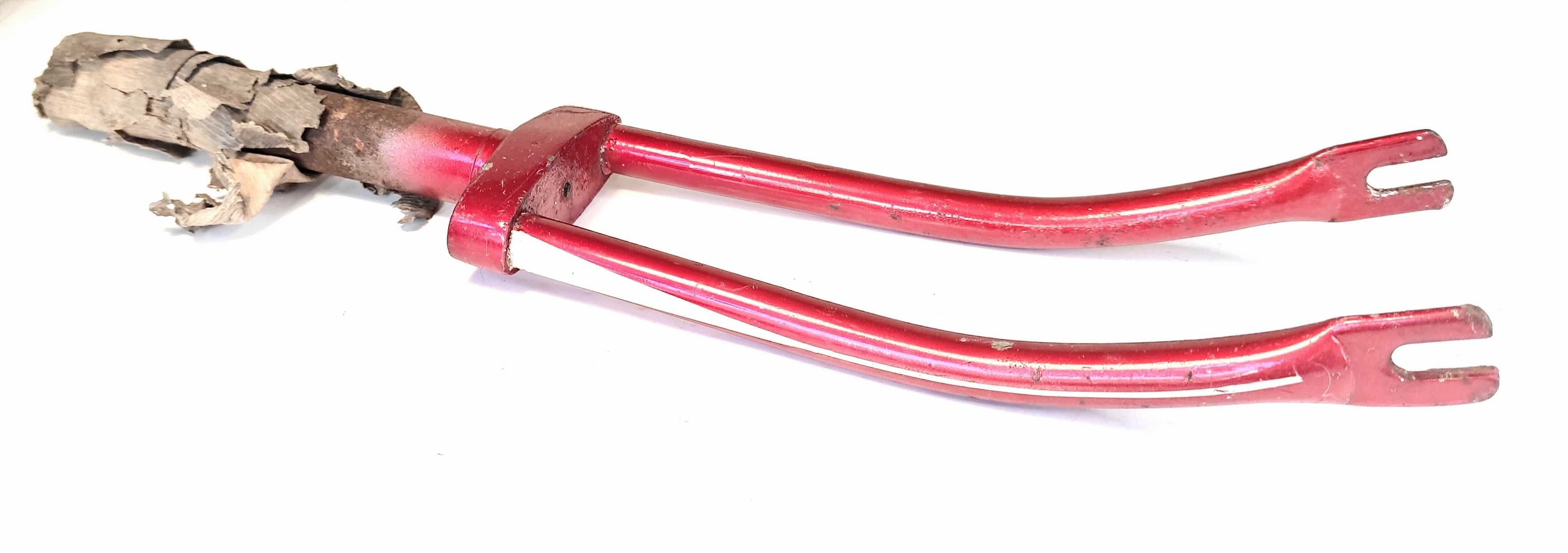 NOWY widelec rowerowy ROMET/ZZR Bobo/Żabka - czerwony metaliczny (2)