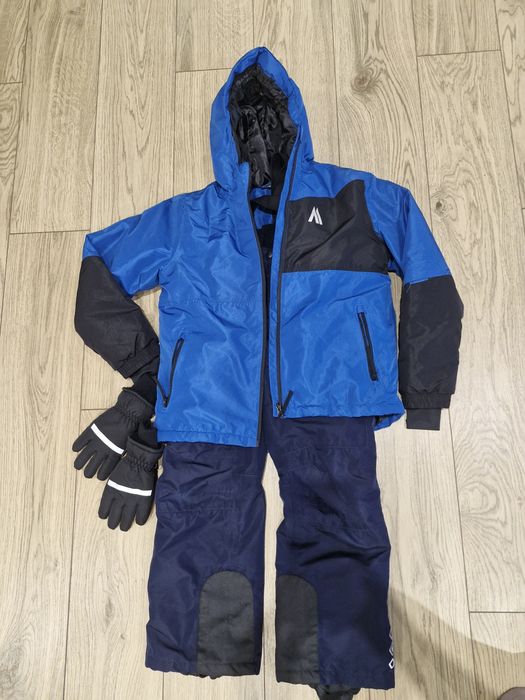 Zestaw narciarski kurtka spodnie rękawice 134/140 chłopiec