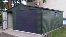 Garaż blaszany w wersji Premium 4x6 drewnopodobny