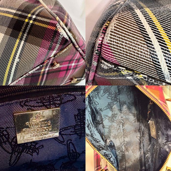 Vivienne Westwood Оригінал Сумка Боулер Тартан Шкіра