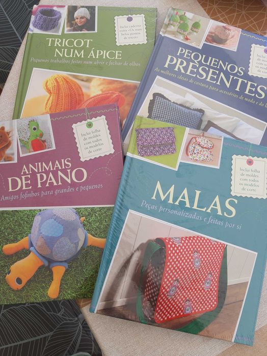 4 livros de trico e costura