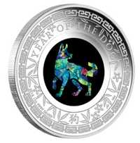 Срібна монета Австралії Lunar Dog 2018р.