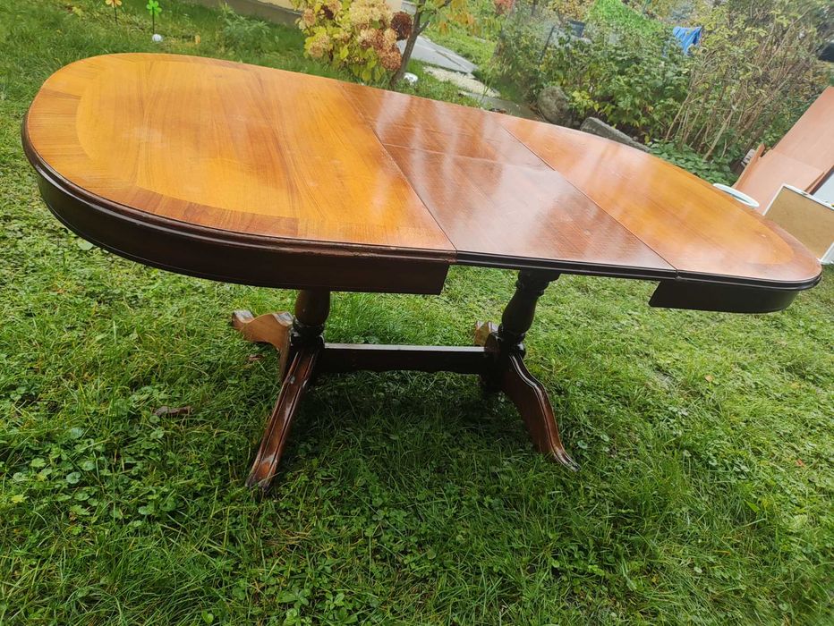 Stół drewniany z drewna rozkładany okrągły Modern rustykalny klasyczny