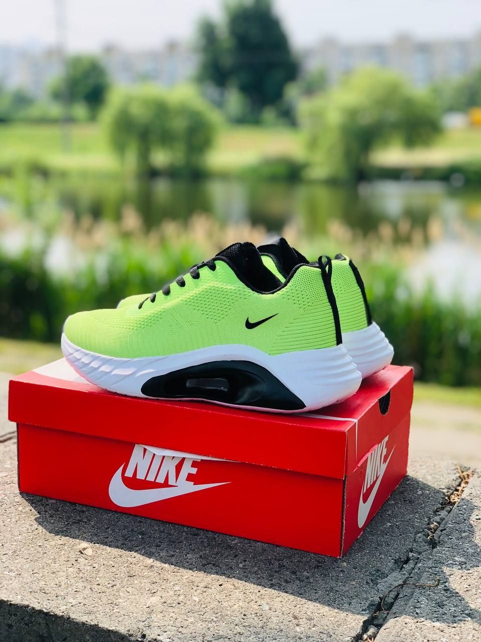 Мужские кроссовки Найк салатовые яркие кроссы Nike