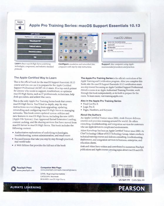 macOS Support Essentials 10.13 - Apple Pro Training Series: Supporting