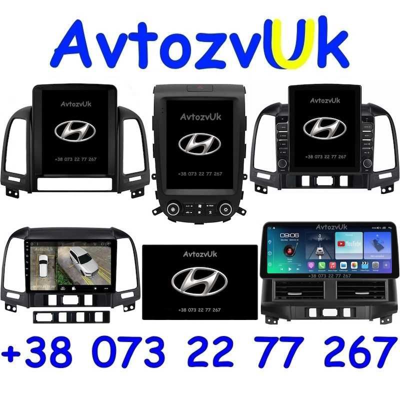 Магнитола SANTA FE Hyundai Санта фе GPS USB Tesla CarPlay Android 14