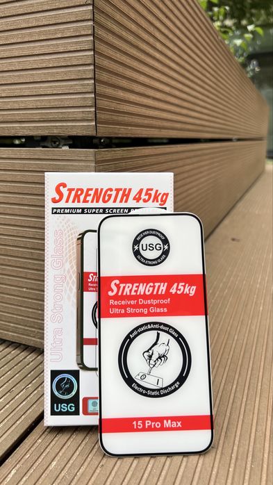 Szyba Ochronna Usg STRENGTH 45kg do Iphone’a 15 Pro Max