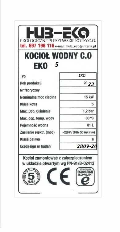 Kocioł piec z podajnikiem 5 klasa na ekogroszek 15 kw 10,12,19,24