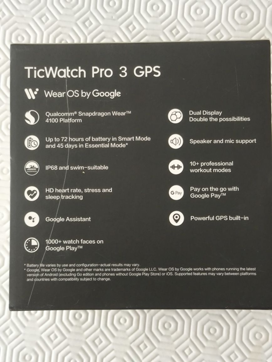 Relógio inteligente Ticwatch 3 Pro,Loja Google,pagar com o relógio,GPS
