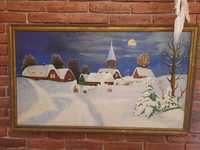 Картина село зима велика стара