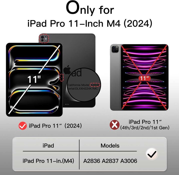 Nowy case iPad Pro 11 cali M4 2024 / iphone / etui / ochrona / A2405!
