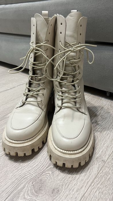 Чоботи кожані на хутрі