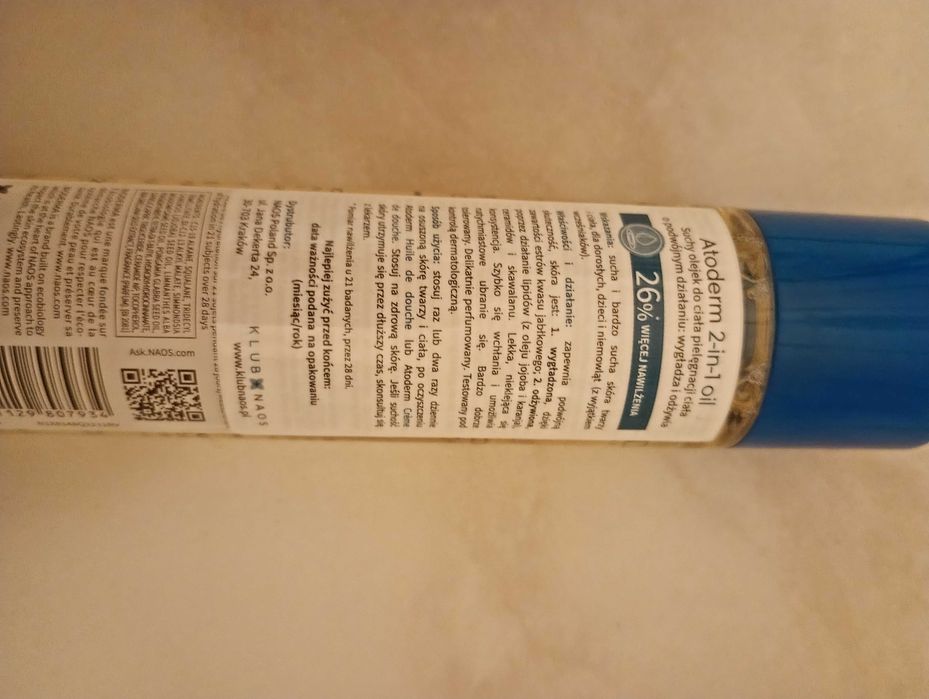 Bioderma Atoderm 2-in-1 Oil, suchy olejek do ciała