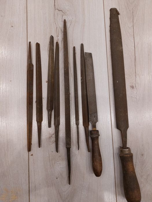 Retro pilniki Pakiet starych narzędzi ślusarskich