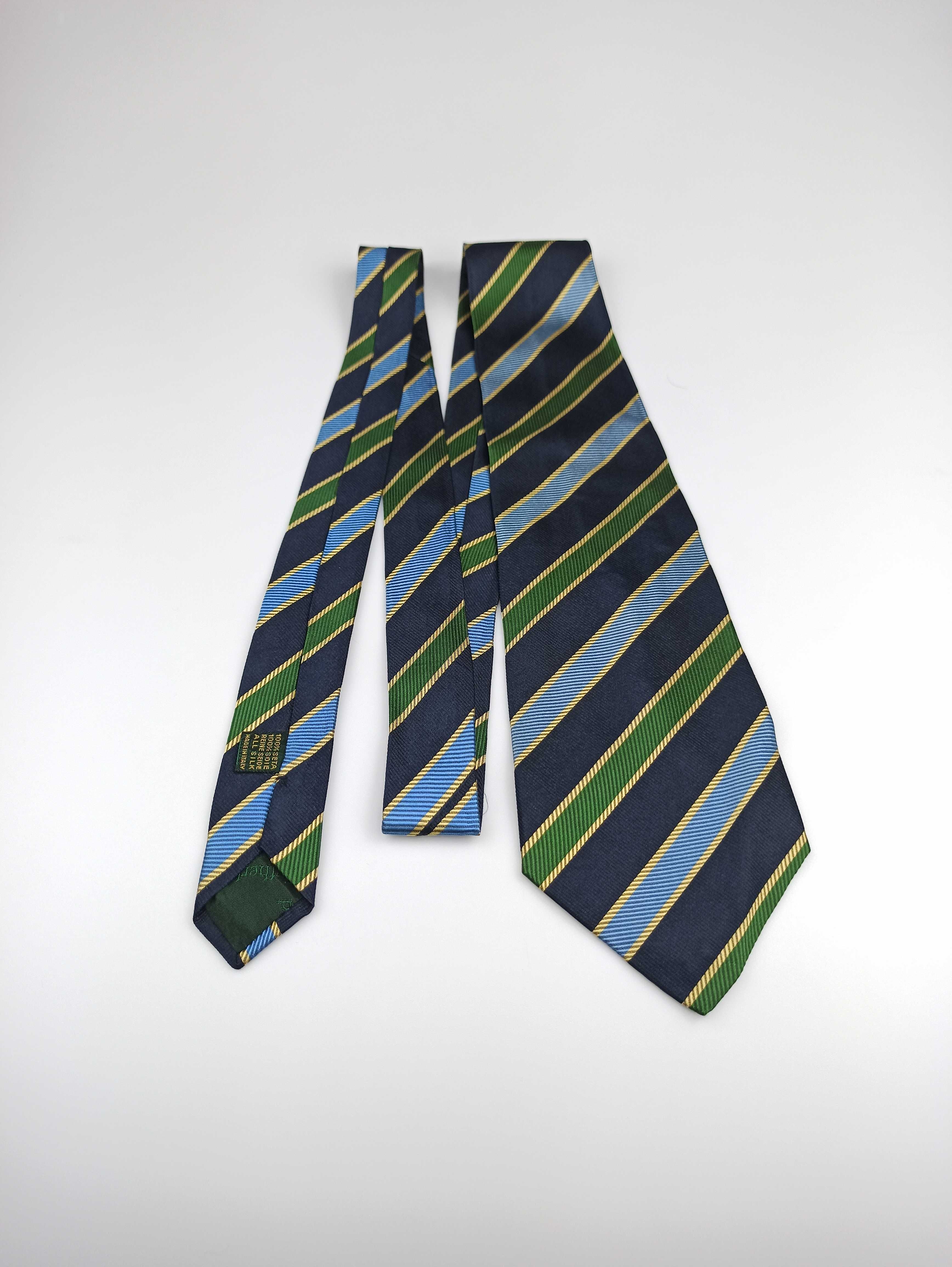 Argyle & Sutherland granatowy jedwabny krawat w paski mpi73