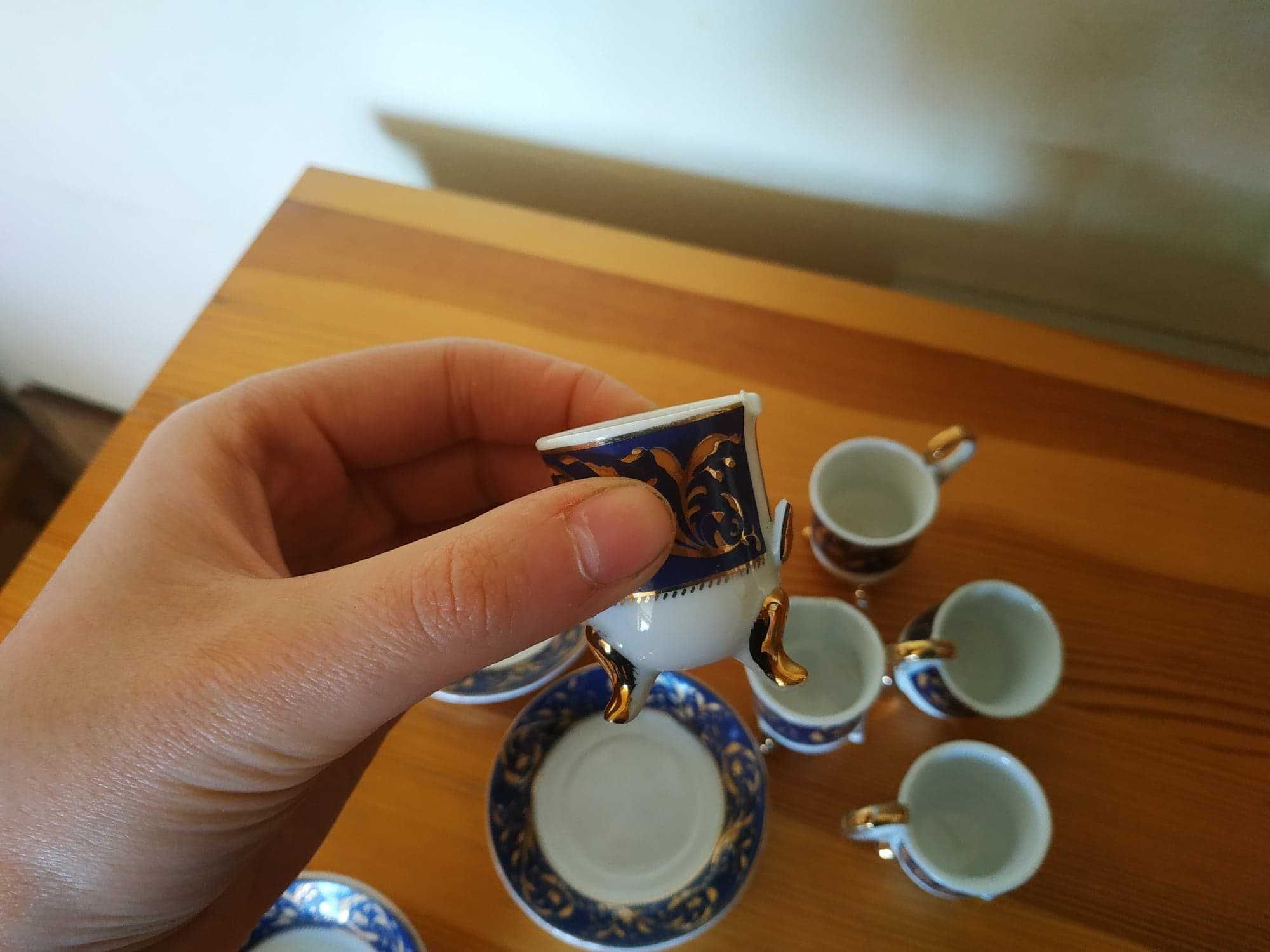 Zestaw mini filiżanki i talerzyki chińska porcelana antyk zabytek