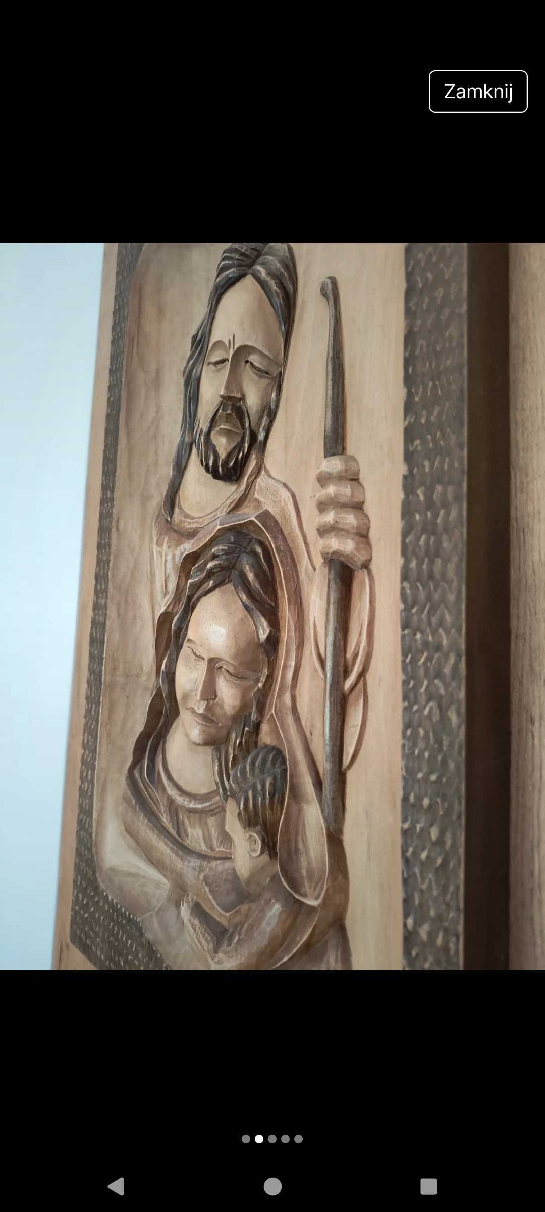 Obraz Świętej Rodziny 3d, rzeżba