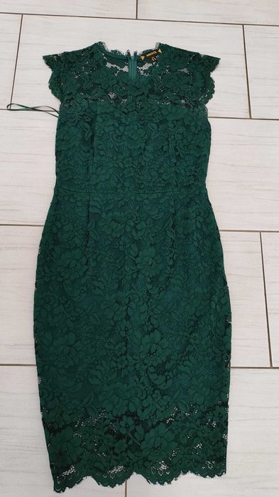 sukienka koronkowa butelkowa zieleń