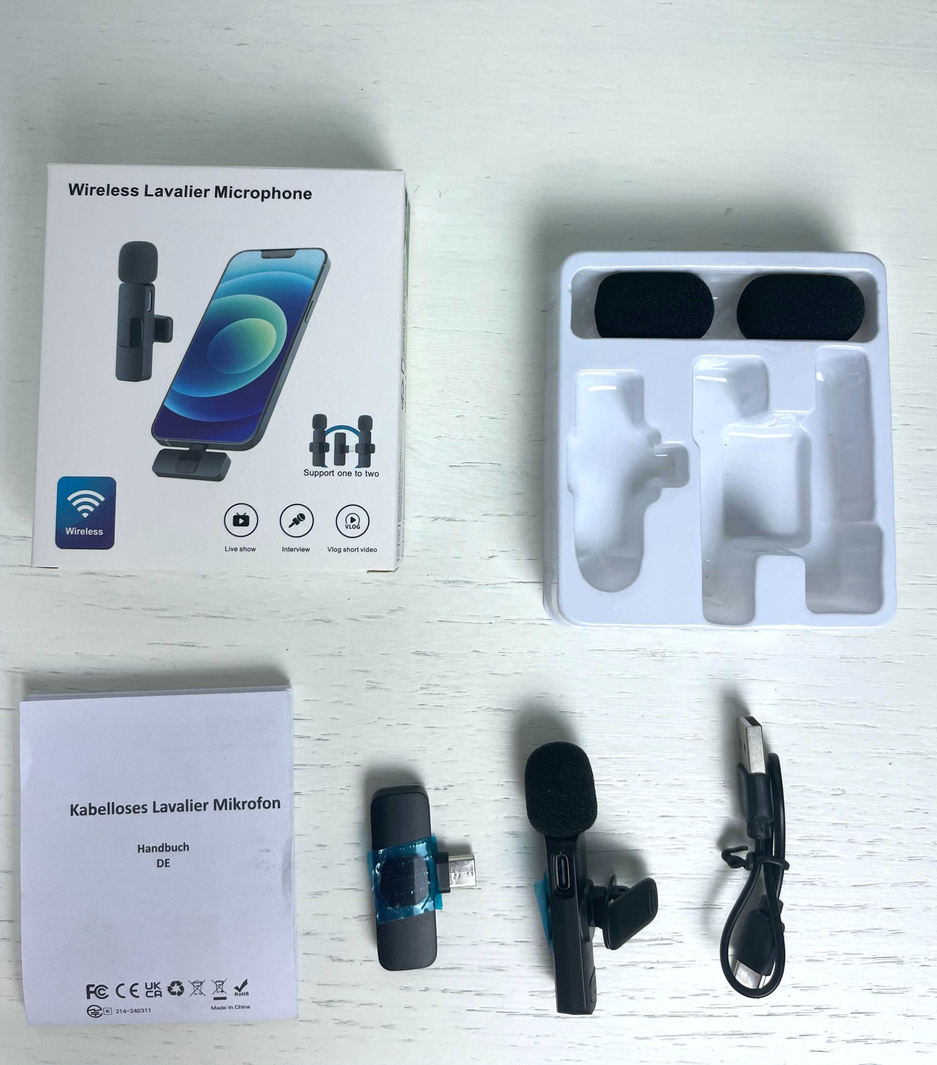 NOWY Mikrofon Bezprzewodowy Lavalier / USB-c