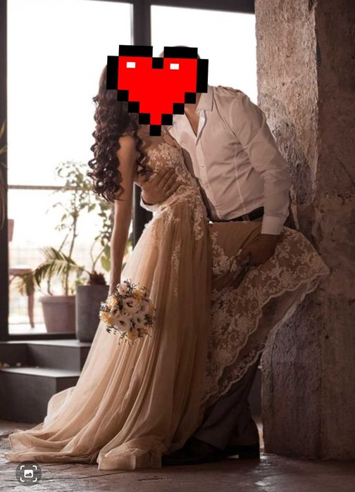 Весільна сукня Bridal рибка зі зьйомним шлейфом. Розмір S