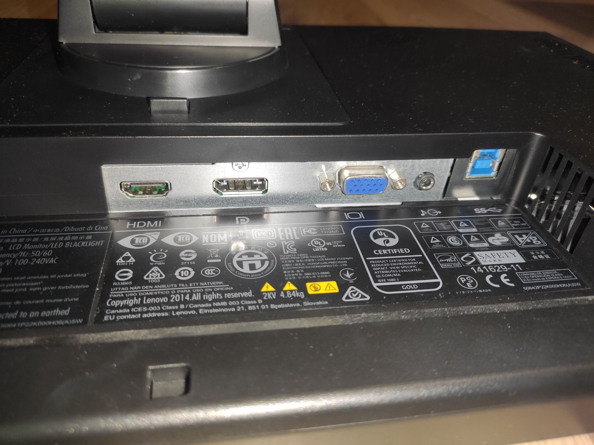 Monitor lenovo T2224pD FullHD HDMI