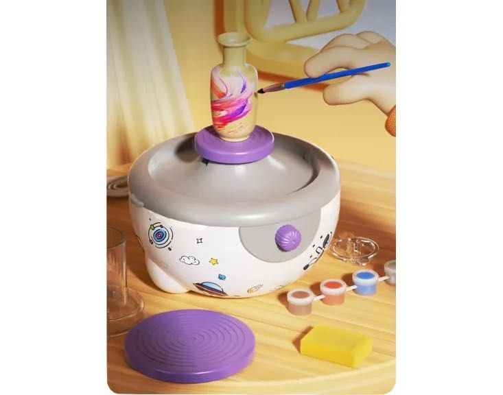 ‼️Хіт продажів‼️ Гончарне коло 1005C — USB, педаль, глина, фарби