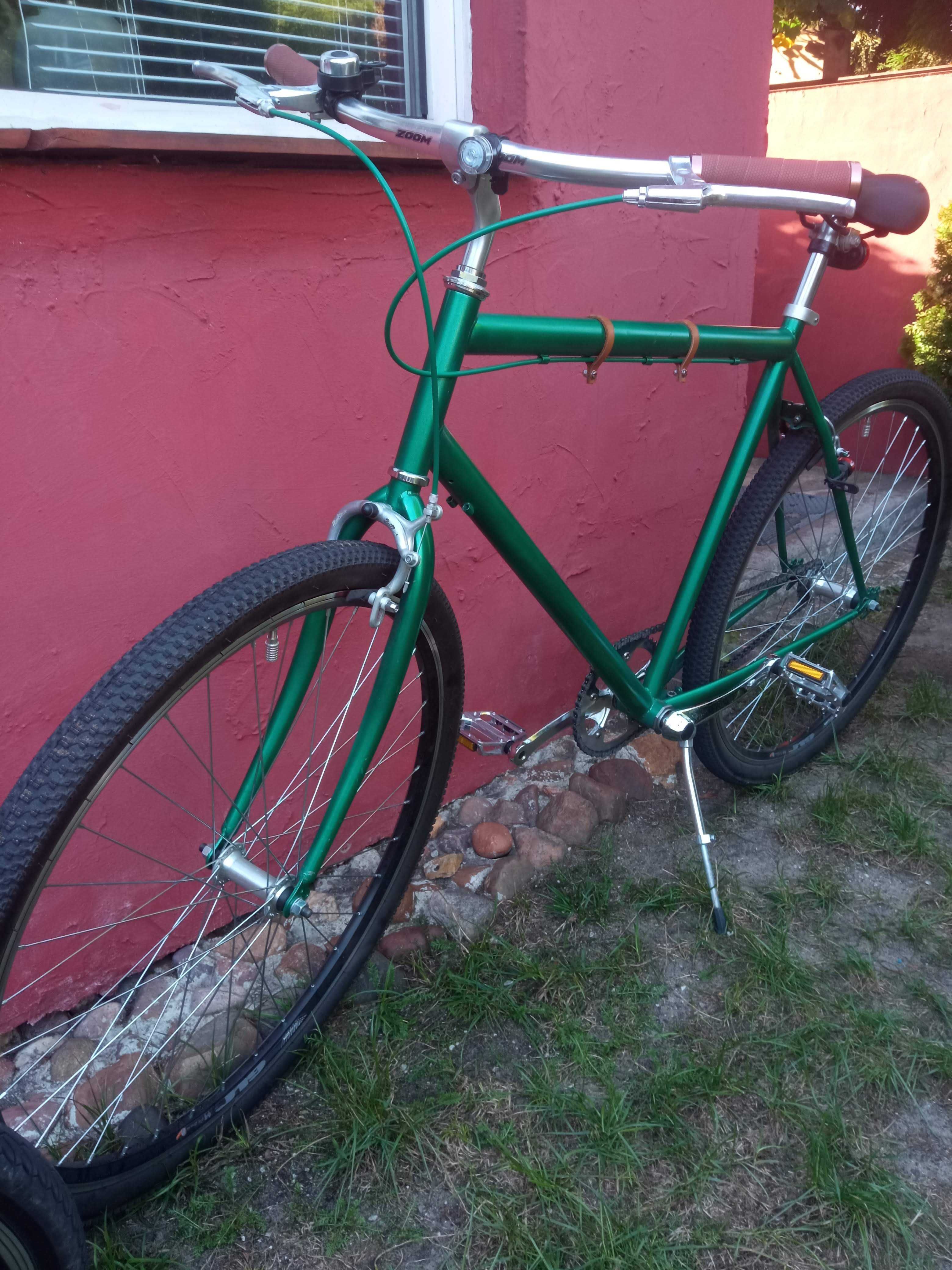 rower single speed zielony 28"