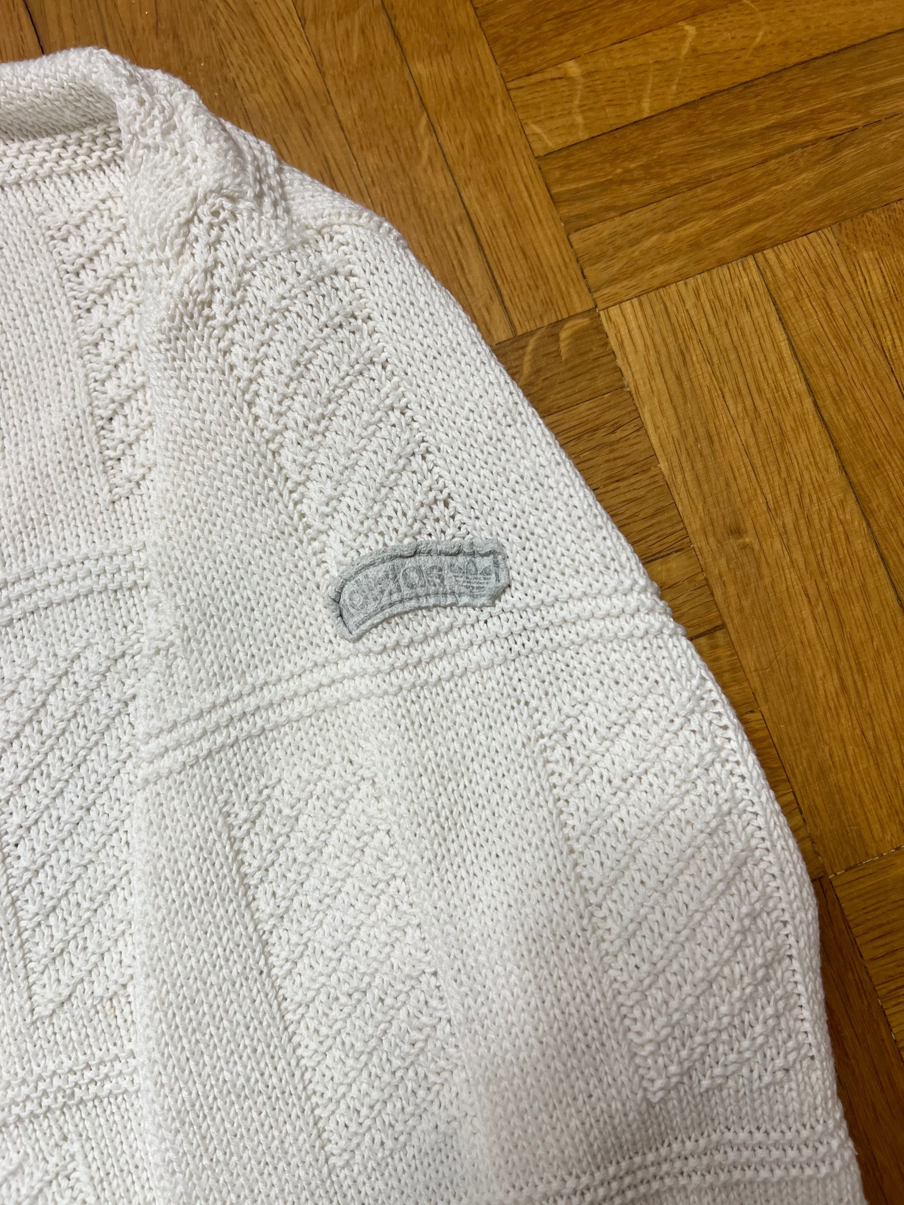 Sweter Adidas vintage 90’s tag white vneck logo