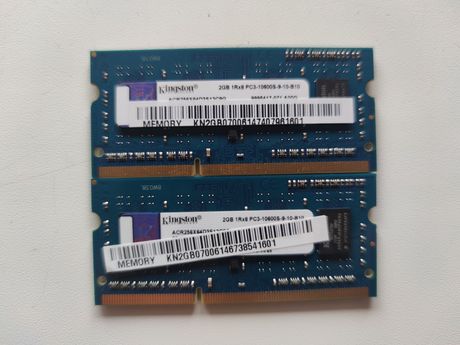 Комплект 4GB (2x2GB)DDR3 Kingston 10600s (1333MHz) для ноутбука