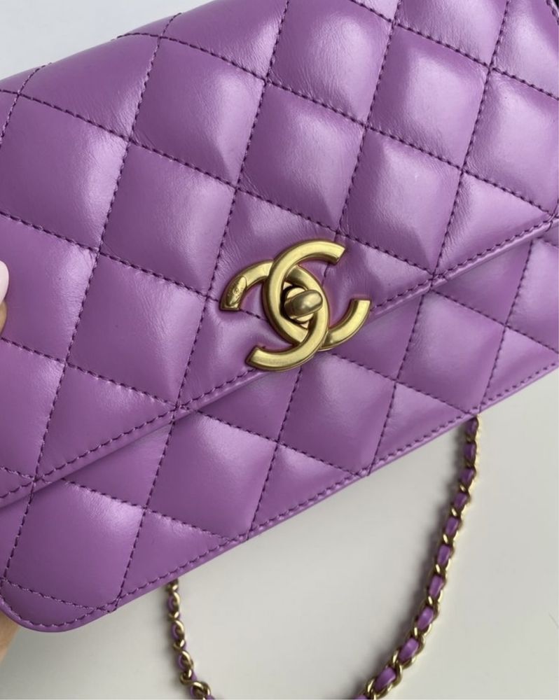 Chanel flap chain fiolet