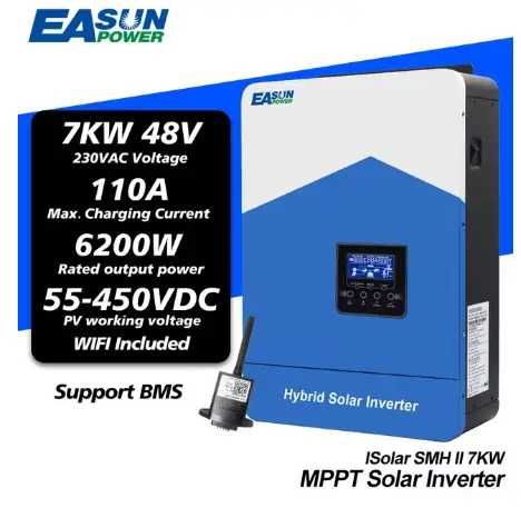 Гібридний інвертор  гибридный инвертор EASUN iSolar 7KW 48V 6.2 kwt