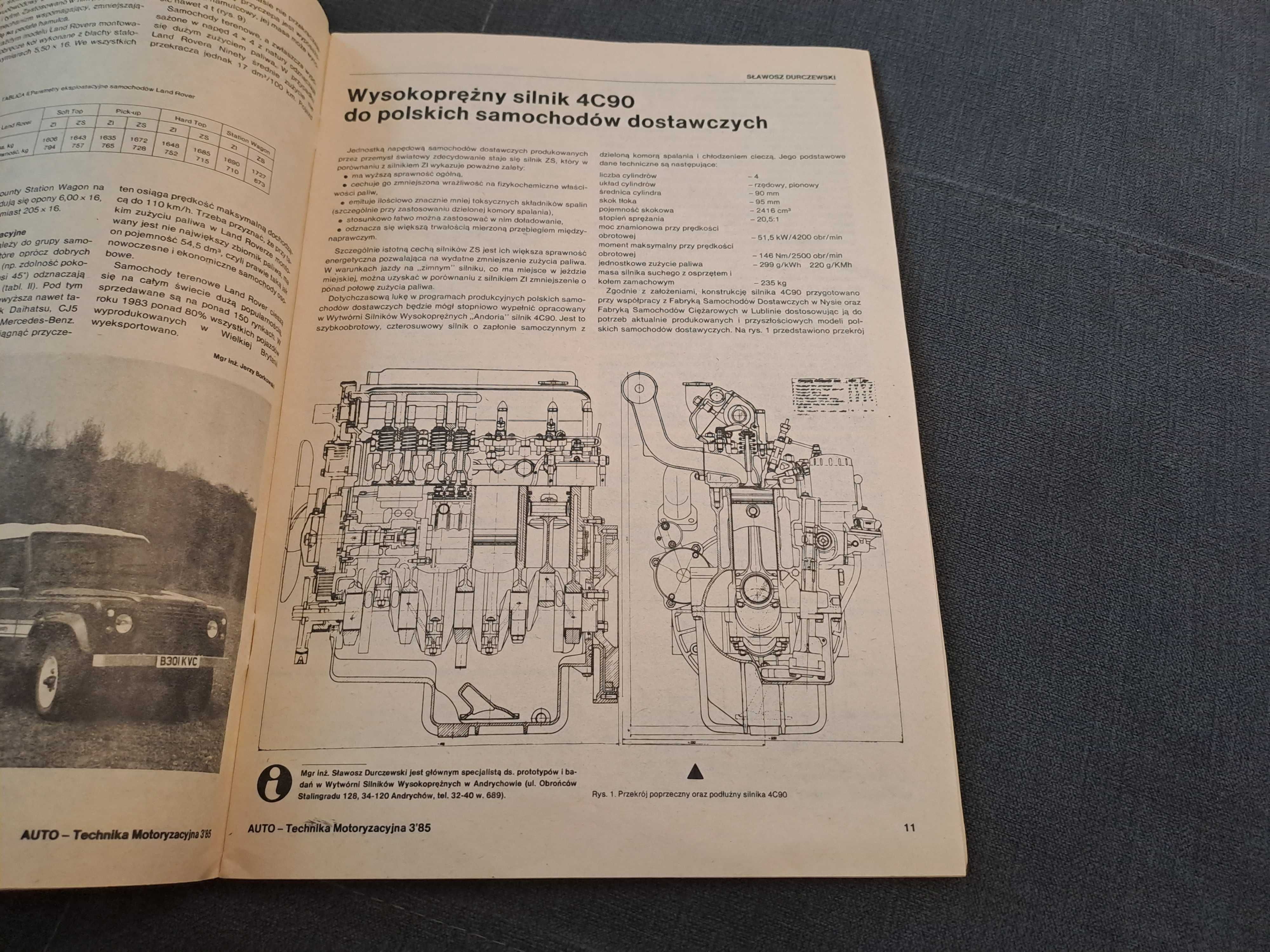 ATM 3/1985 Land Rover 90 Andoria silnik 4c90 export FSO FSC Star