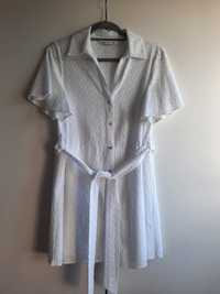 Vestido branco bordado inglês Tam.M da Zara