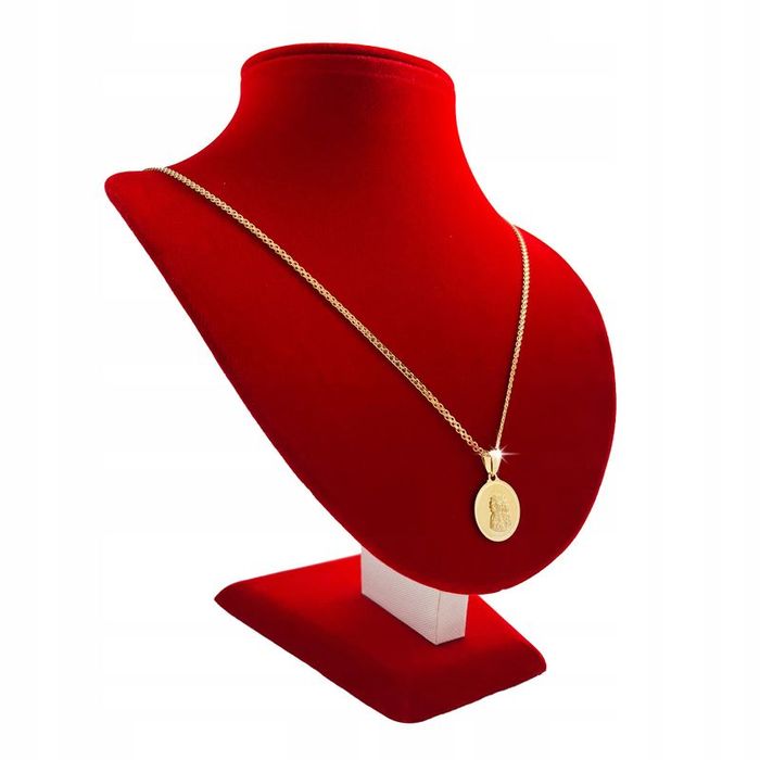 Złoty Łańcuszek Bismark + Medalik Matka Boska Częstochowska 925/585 Ch