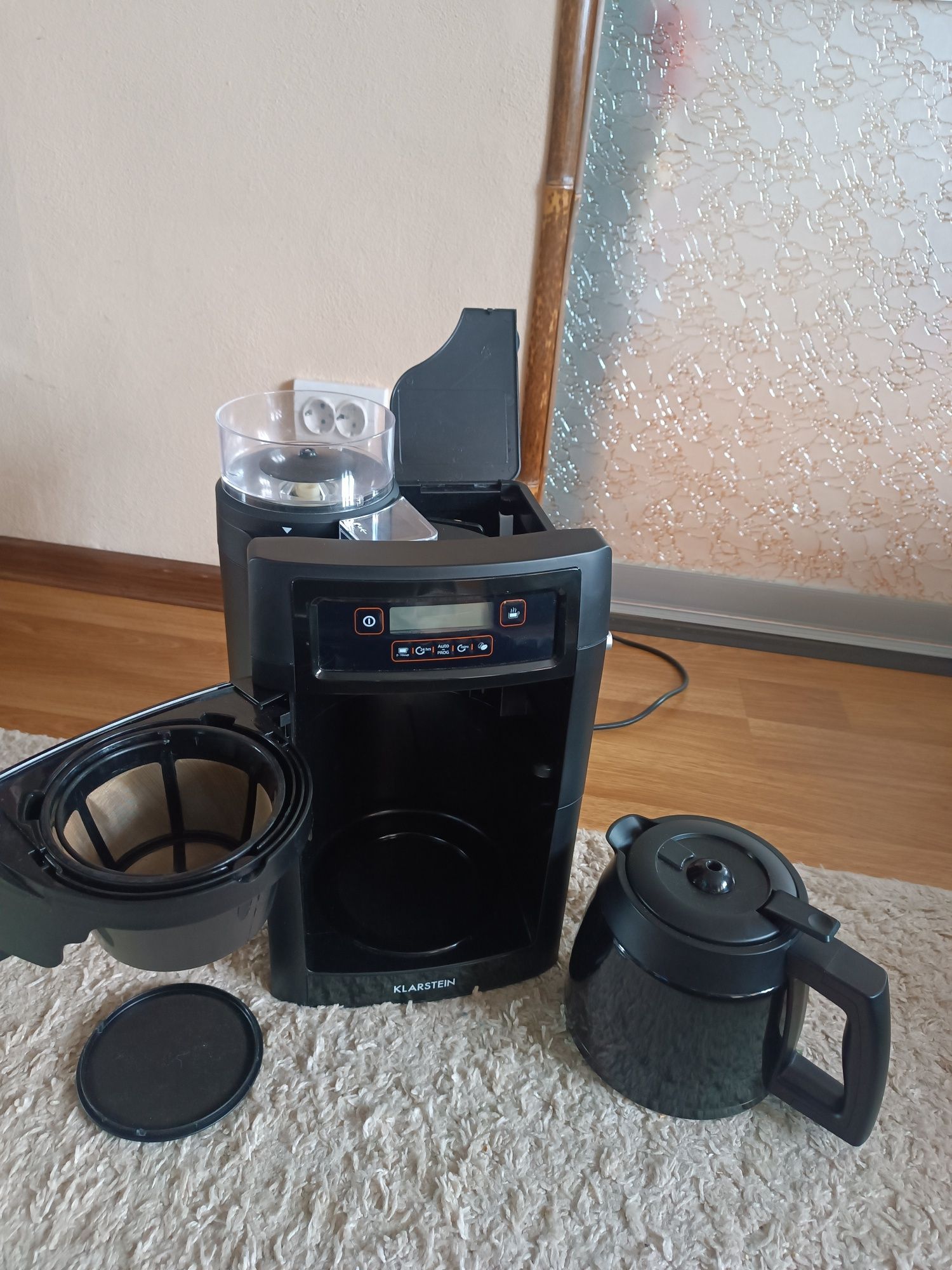 Кавоварка+кавомолка крапельна Klarstein Aromatica II Termo, чорна
