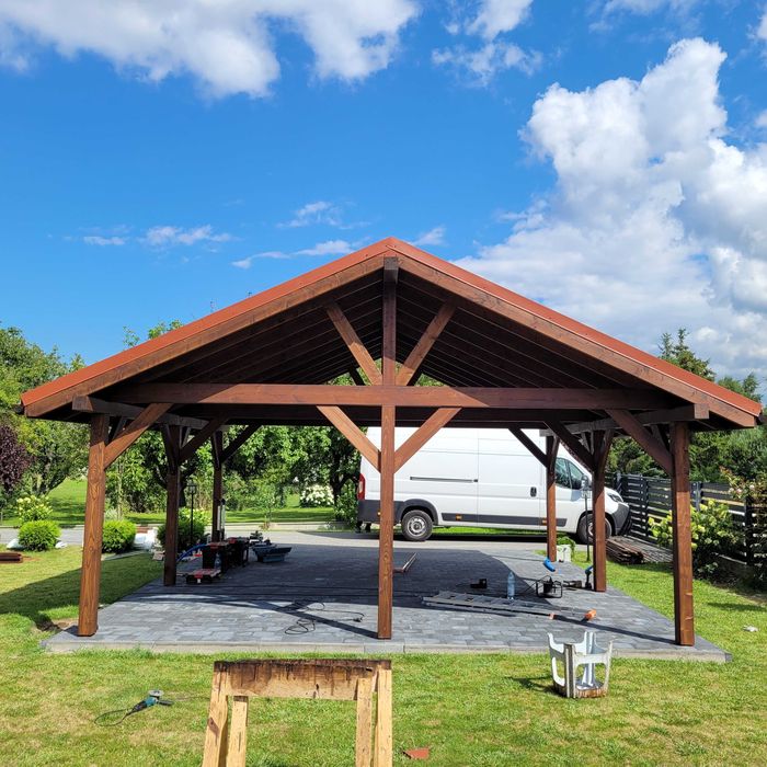 Wiata samochodowa 6x6m. Cena z montażem