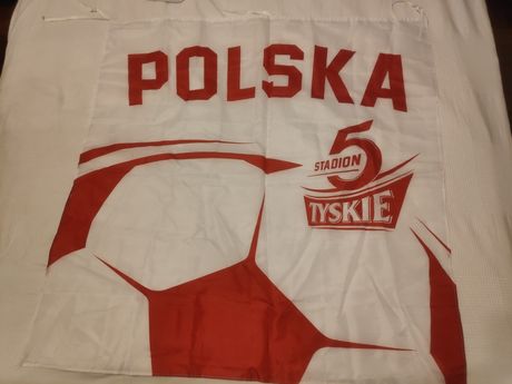 Flaga kibica reklama Tyskie Piąty stadion Polska