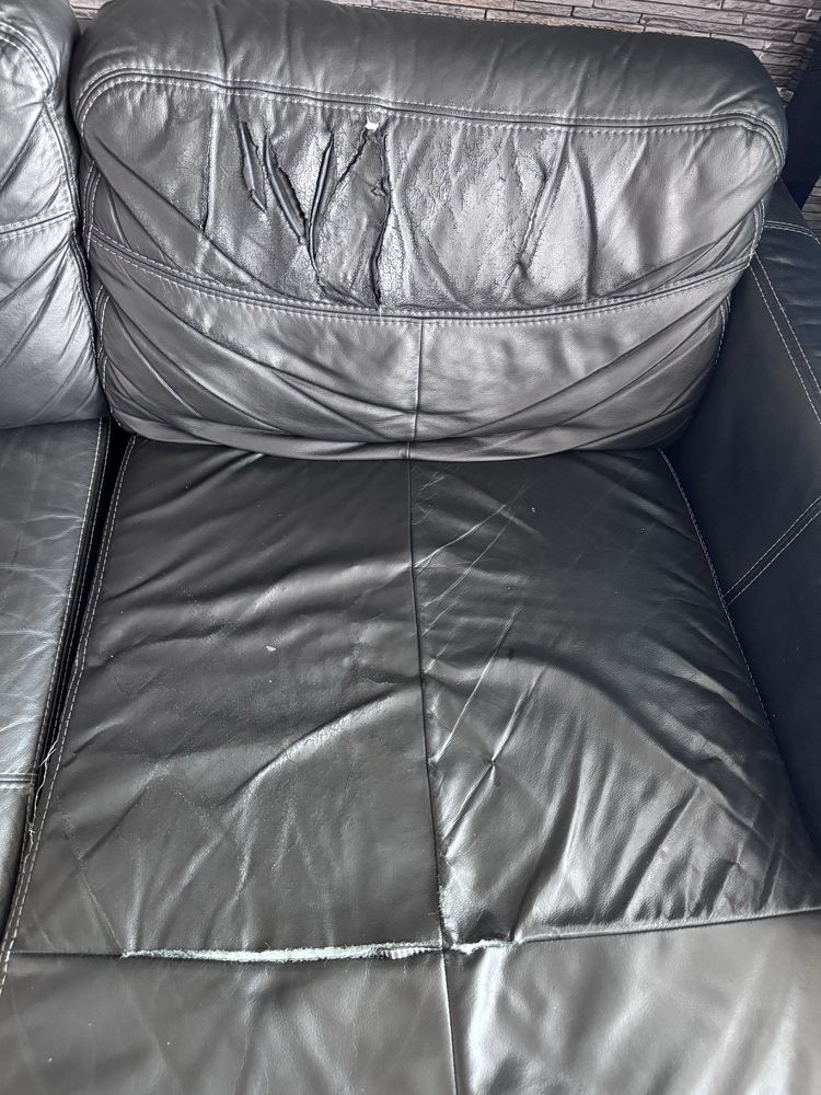 Sofa ,narożnik skorzany czarny