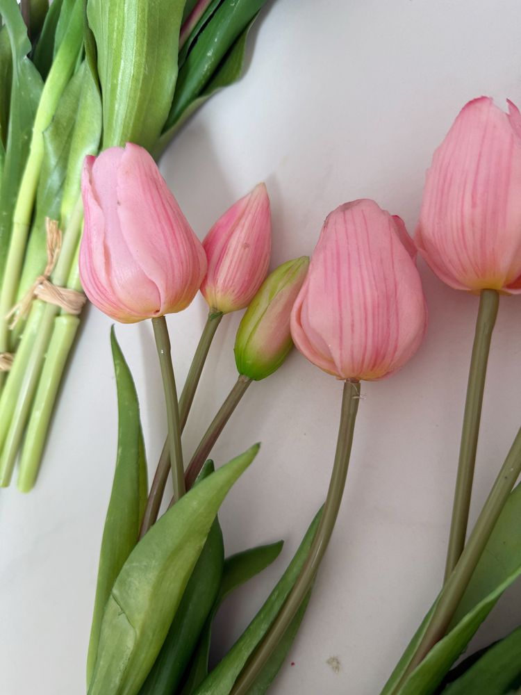 Bukiet tulipanów 5 pęczków tulipany silikonowe różowe home&you