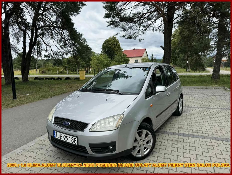 Ford C-MAX 2008r 1.8 Klima Alumy Elektryka Długie Opłaty Piękny Stan Salon Polska