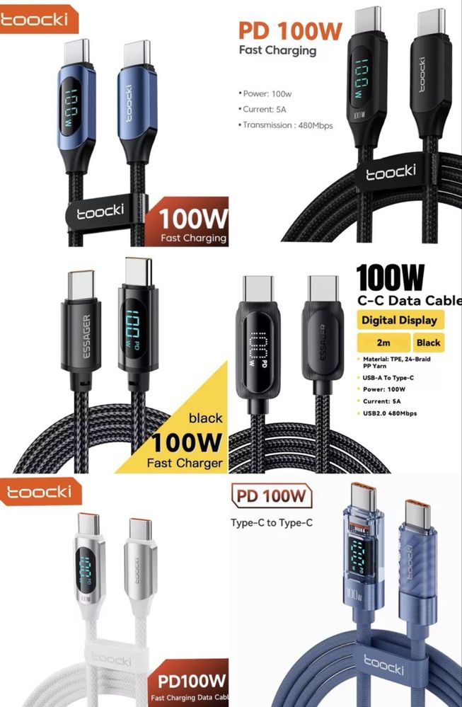 Essager 100w GaN PD Быстрая зарядка Power Delivery Quick Charge