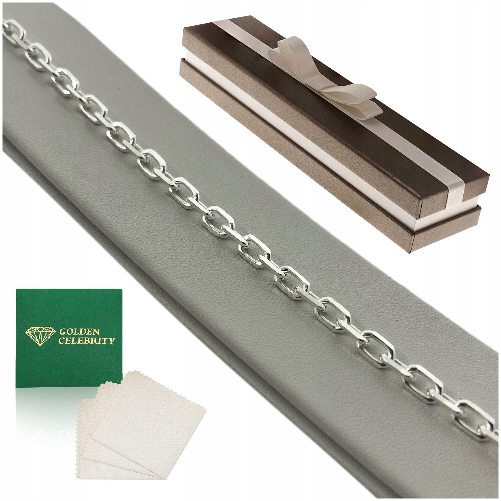 Bransoletka Męska Srebrna Ankier 4,5 Mm 925 + Eleganckie Pudełko Preze