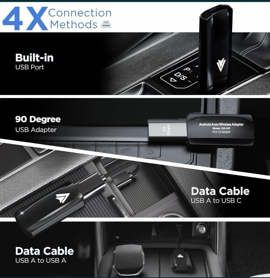 MSXTTLY Bezprzewodowy adapter Android Auto 2024, Wireless Android Auto