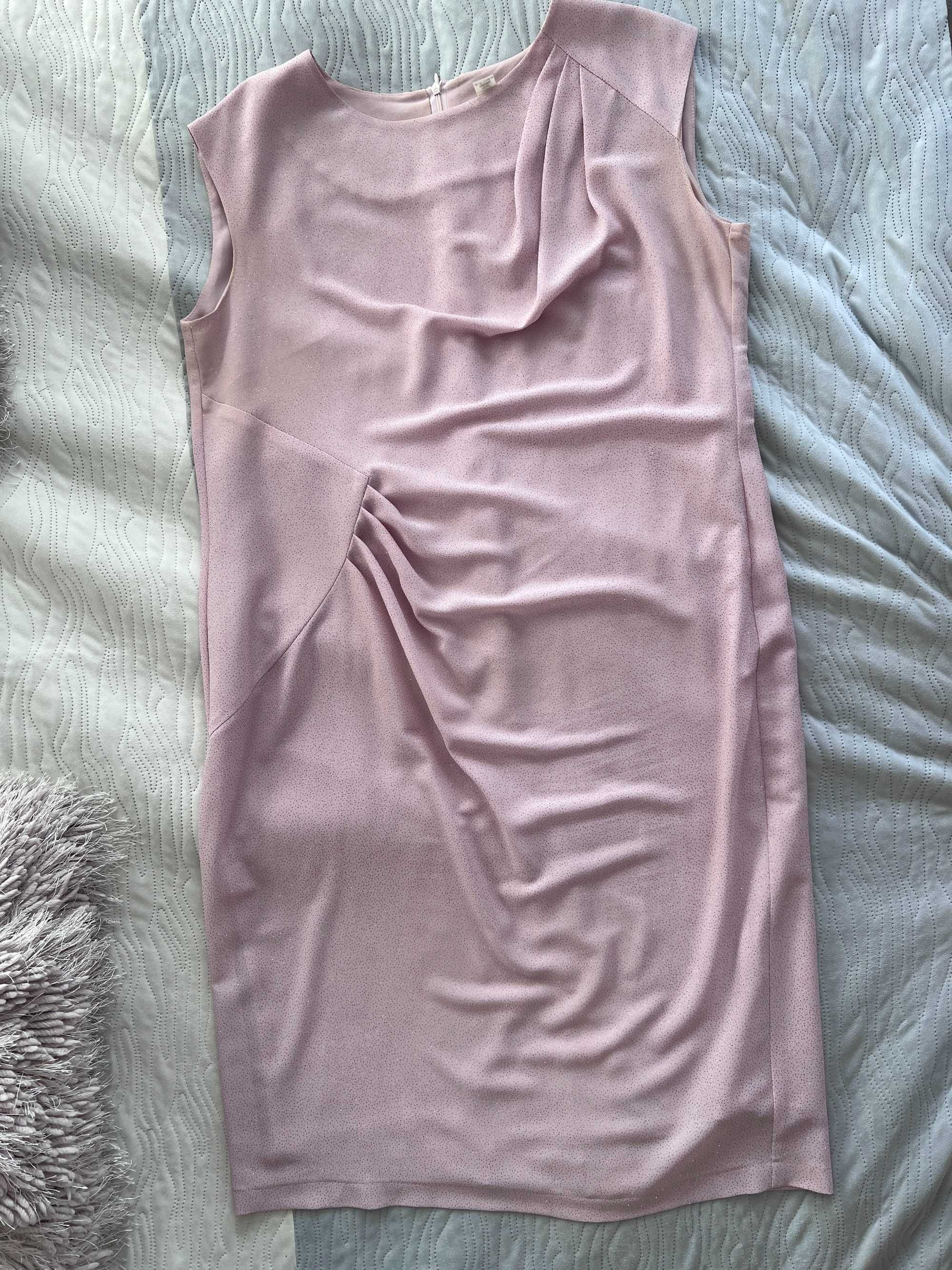 Różowa sukienka błyszcząca tunika XL XXL