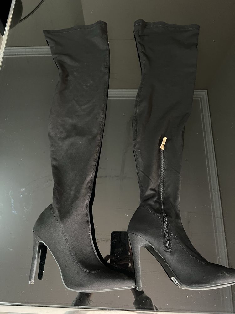 Botas cano elastico acima joelho