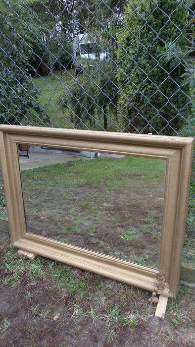 piękne duże dębowe stare lustro stan bdb wysyłka dowóz