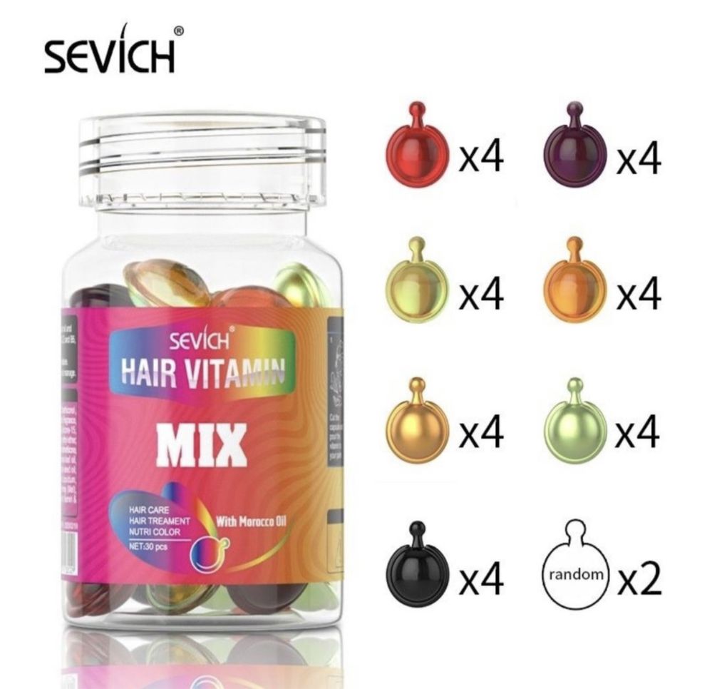 Вітамінні капсули для волося Sevich mix 30 капсул